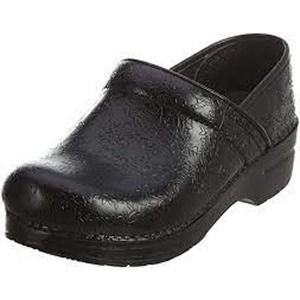 Dansko Professional Black Floral Tooled Clog SZ EU 38